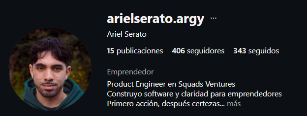Perfil de Instagram de Ariel Serato